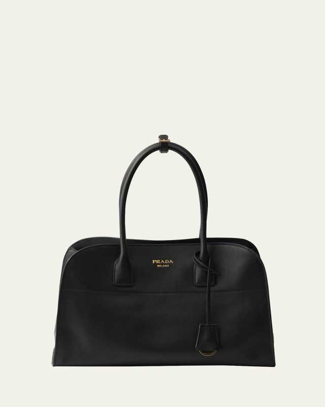 Soft Grain Leather Top-Handle Bag